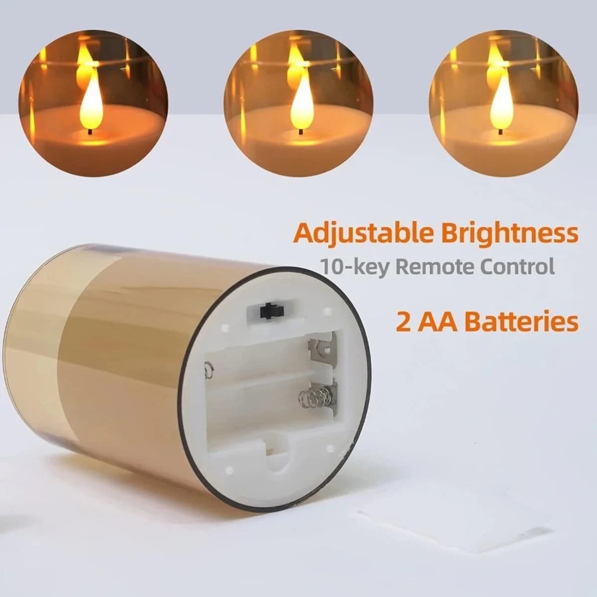 3-pk fjernstyrt flammeløse LED-lys