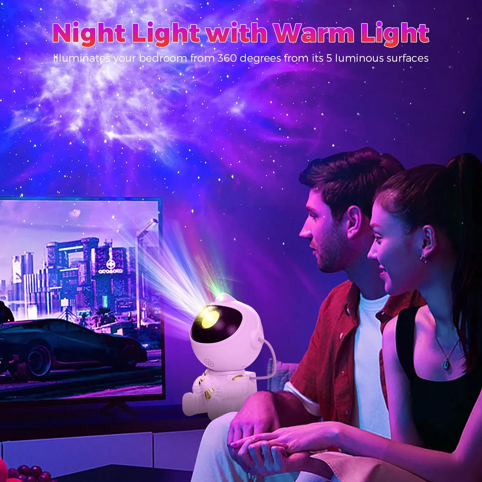 Astronaut romprojektor LED-nattlys