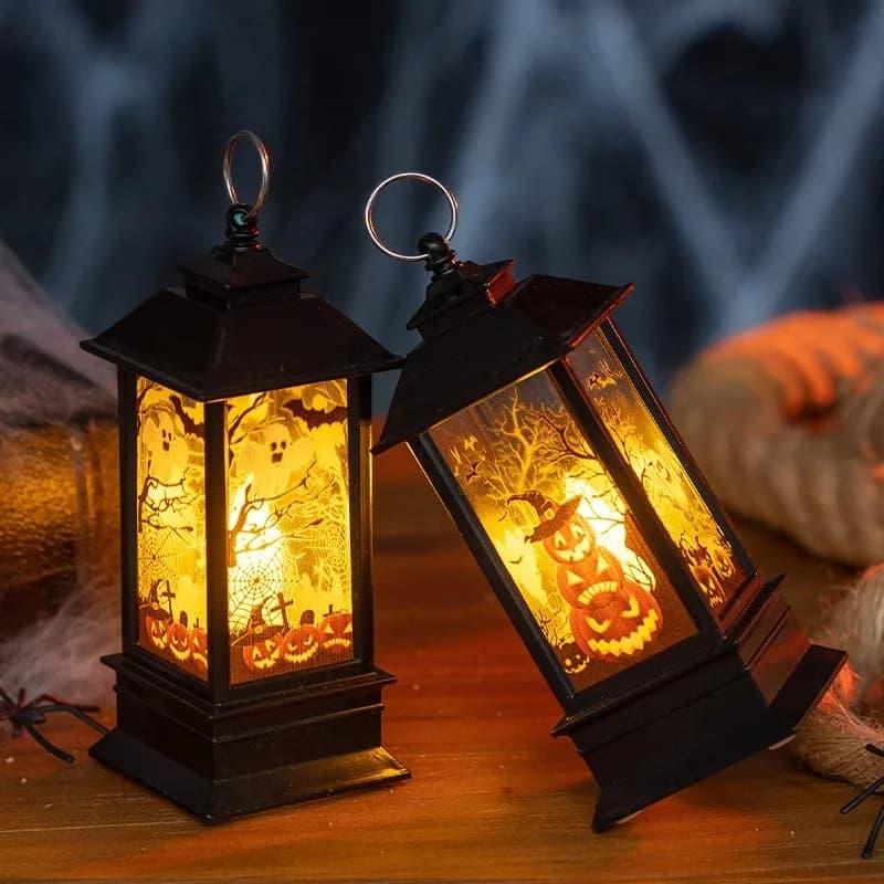 Retro mini LED-lantern nattlys, Halloween-tema