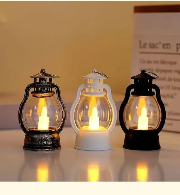 Retro mini LED-lanterne med varmt lys for dekorasjon
