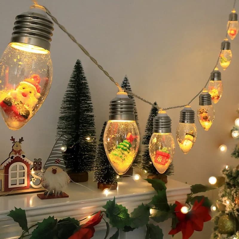 Varmhvite LED julelys med batteridrift
