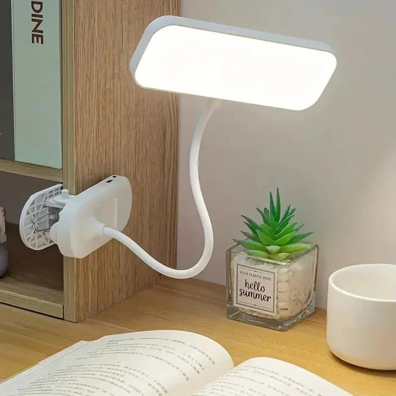 Klemme LED-bordlampe med USB-opplading, dimbar