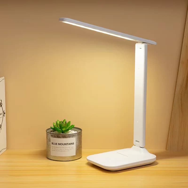 Foldbar dimbar LED-skrivebordslampe for lesing, 3 farger