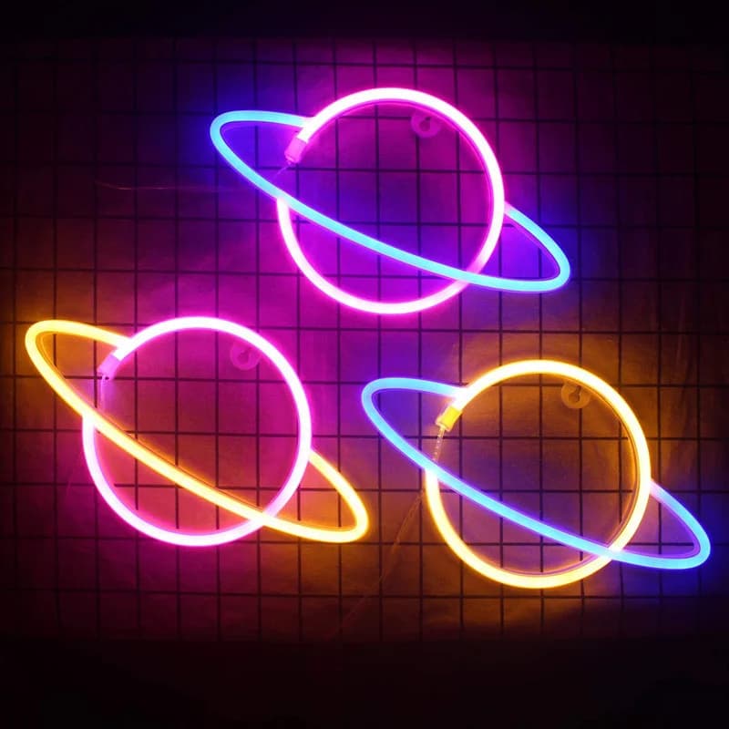 Lynneon-skilt, USB/batteridrevet LED vegglys