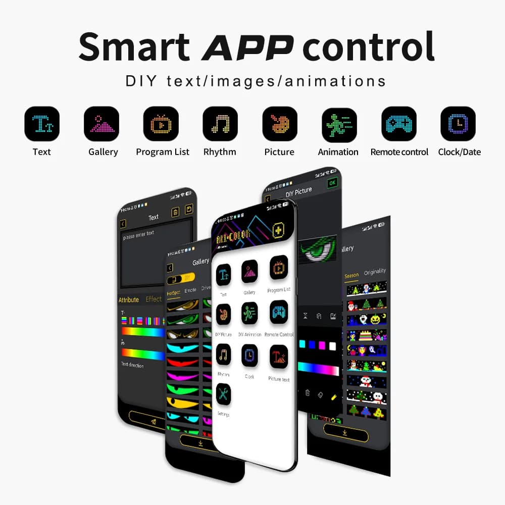 2-pack foldbar LED-matrisepanel med app-styring