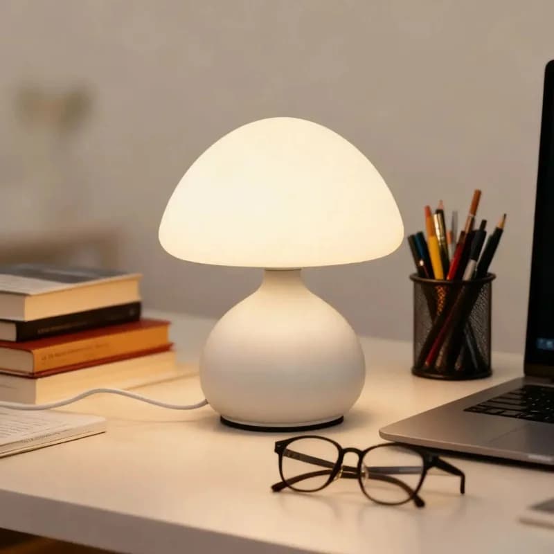 USB LED soppformet skrivebordslampe, tre farger justerbart