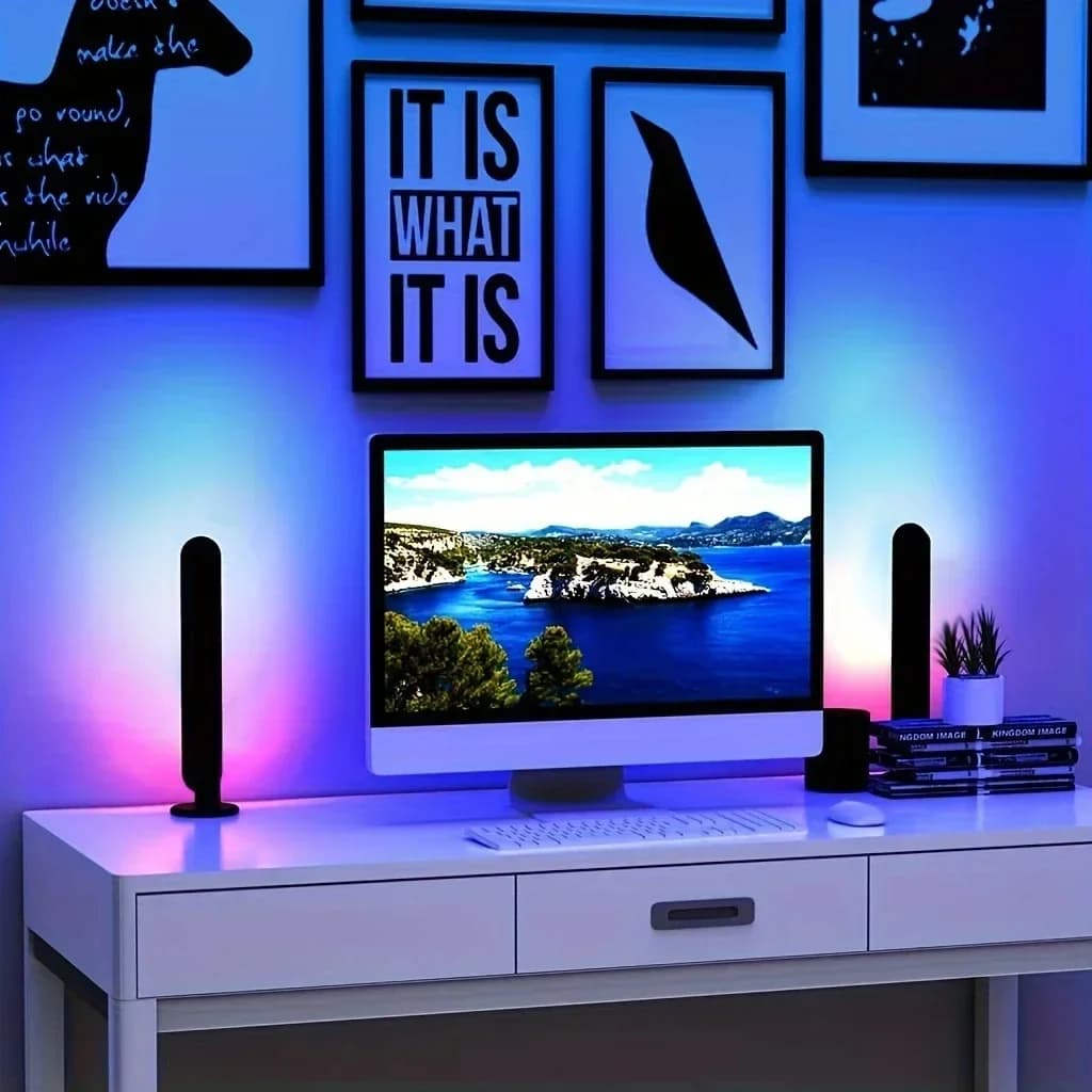 USB-gjenoppladbar RGB lysstang med musikkrytme-synk